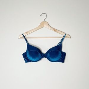 Triangl Nicola Space Blue Velvet Bikini Top